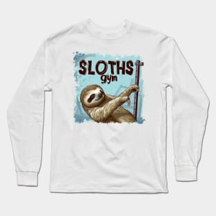 sloths gym Long Sleeve T-Shirt